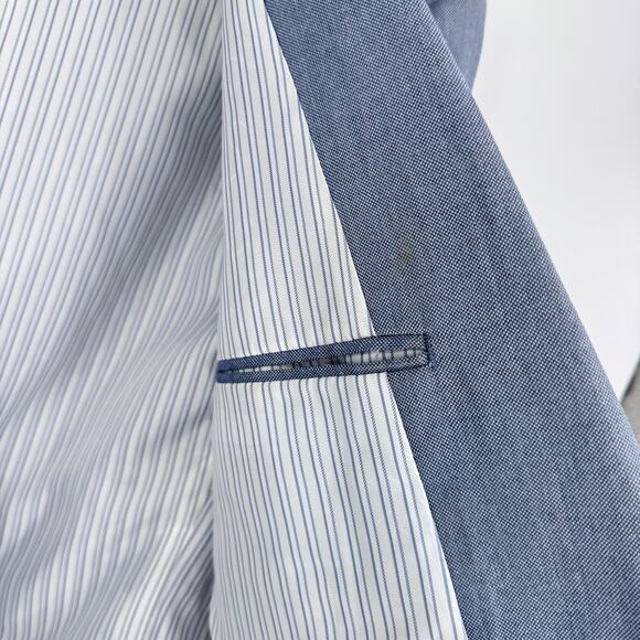 Stafford Essentials Sport Coat Mens 42R Blue Classic Fit Two Button Blazer‎ - Picture 3 of 7